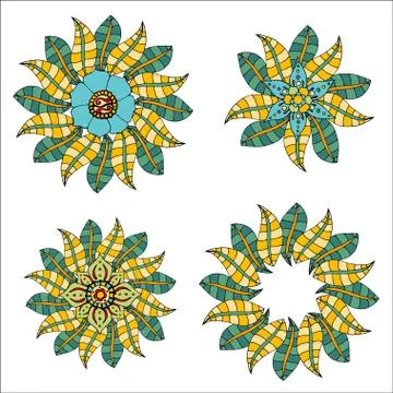Sketchy flowers Illustrazione stock