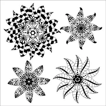 Sketchy flowers Stock Illustration