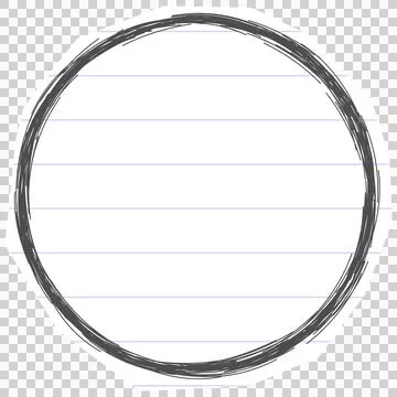 Sketchy hand drawn circle frame doodle Stock Illustration