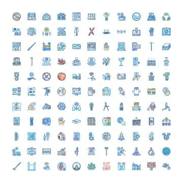 Sketchy icon set exploring business technology and nature concepts Stock Illustration