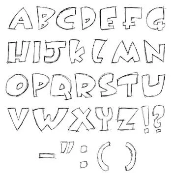 Sketchy letters Stock Illustration