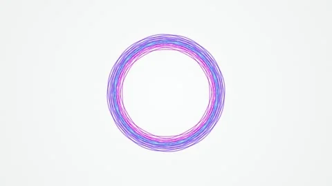A sketchy line circle vibrates in a seamless loop Stock Footage 342949045