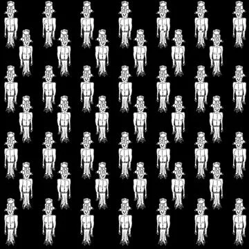 Sketchy monster man illustration pattern Stock Illustration