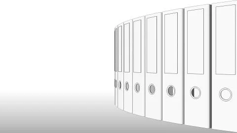 Sketchy office binders. Space for presentation data or inscriptions. 3D Stockillustratie
