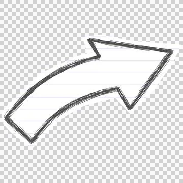 Sketchy paper arrow doodle pointer Stock Illustration