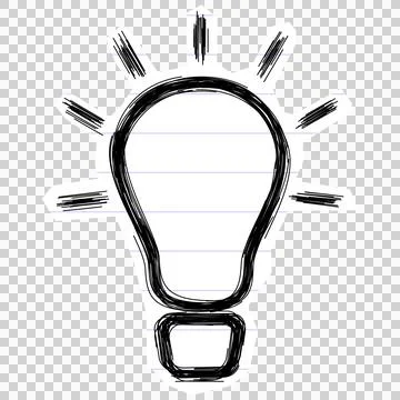 Sketchy paper lightbulb idea doodle Stock Illustration