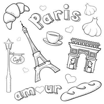 Sketchy paris Stock Illustration