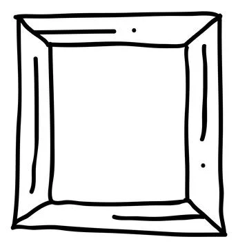 Sketchy square frame. Cute blank empty box Stock Illustration