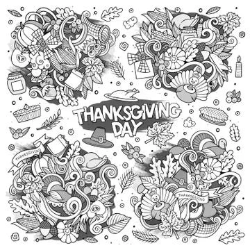Sketchy vector hand drawn Doodle cartoon set of objects Stock Illustration