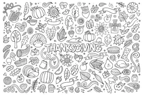 Sketchy vector hand drawn Doodle cartoon set of objects Stock Illustration