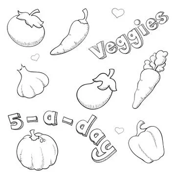 Sketchy veggies Stock Illustration