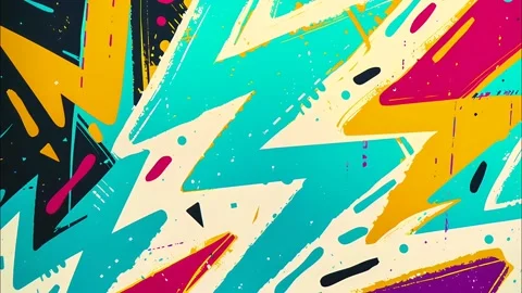 Sketchy Zig-Zag Comic Pattern Vibrant Motion Loop FX Stock Footage 315168831