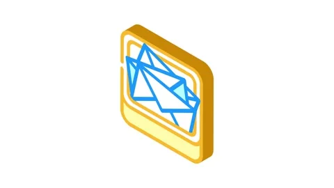 Skeuomorphism ux ui design isometric icon animation Stock Footage 327287773