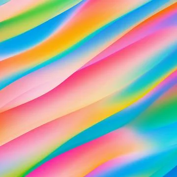 Skewed Abstract Multicolored Gradient 3D Waves Stock Illustration