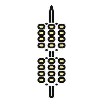 Skewer with corn kernels, grilled street food illustration Stock Illustration