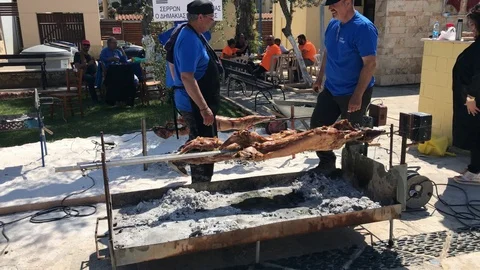 Skewer the Lambs for the Easter Stock Footage 91463013