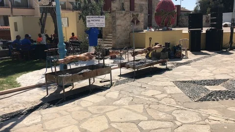 Skewer the Lambs for the Easter Medium Shot Stock Footage 91328285