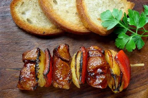 Skewer of pork Stock Photos