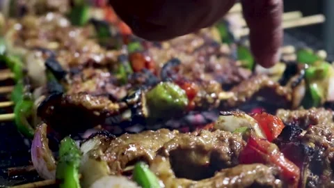 Skewer Slow motion shot Stock Footage 135258206