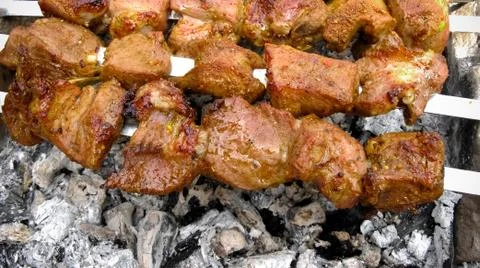 Skewered meat Foto stock