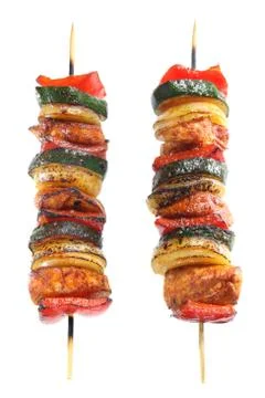 Skewers of chicken Stock Photos