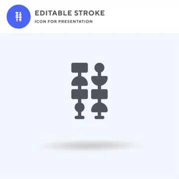 Skewers icon vector, filled flat sign, solid pictogram isolated on white, log Stock Illustration