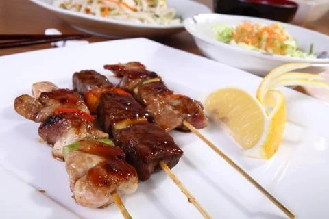Skewers menu Stock-Fotos