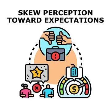 Skewing perception toward business expectations concept Stock Illustration