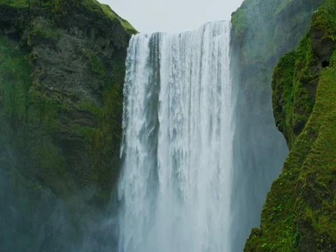 Skgafoss Waterfall in Iceland Stock Footage 80436379