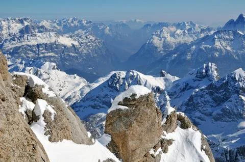 Ski area in the dolomites Stock-Fotos