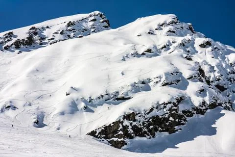 Ski area off-piste Stock Photos