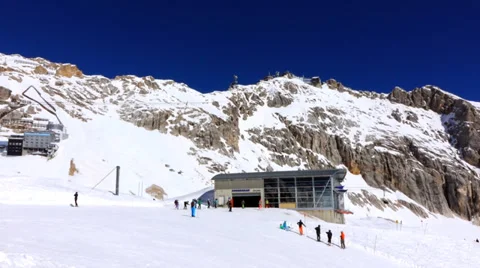 Ski area on the zugspitze Stock Footage 36269288