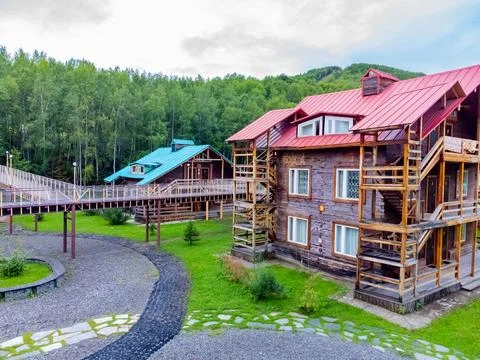 The ski base is in autumn. 스톡 사진