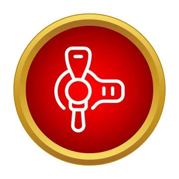 Ski binding icon on round red background Stock Illustration