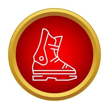 Ski boot icon representing winter sports and alpine equipment 스톡 일러스트