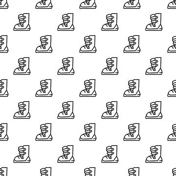 Ski boot seamless pattern for winter sports background Illustrazione stock
