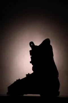 Ski boot silhouette Stock Photos
