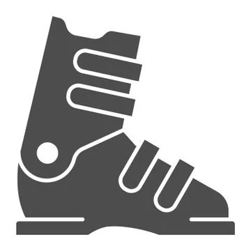 Ski boot solid icon, Winter sport concept, Winter sport professional equipment Illustrazione stock