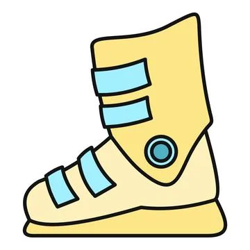 Ski boot yellow illustration for alpine skiing sport Stock Illustration