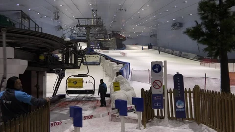 Ski Bottom of Slope 4K Stock Footage 89501404