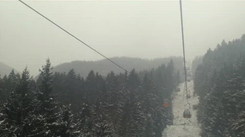 Ski cab 02 Stock Footage