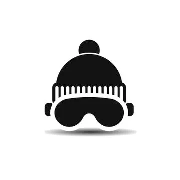 Ski cap and glasses with shadow Illustrazione stock