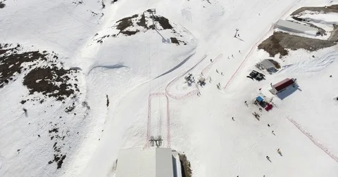 Ski Centre Aerial View Stock Footage 74732592