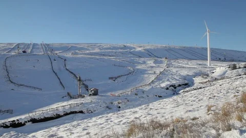 The Ski Centre at the Lecht in the Cairngorm Mountains, Scotland Video stock 71992453