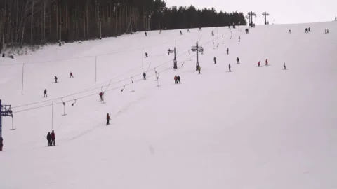 Ski complex, winter forest Stock Footage 186751539