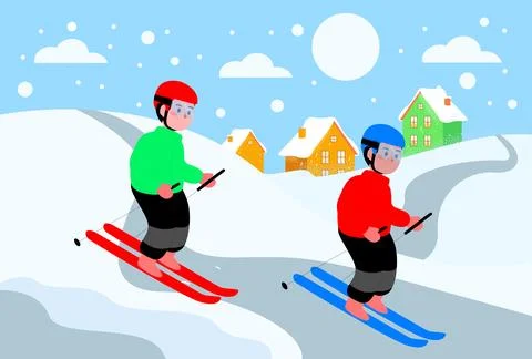 Ski Concept Illustration Illustrazione stock