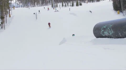 Ski Crash After Grinding Rail 動画素材 26661502
