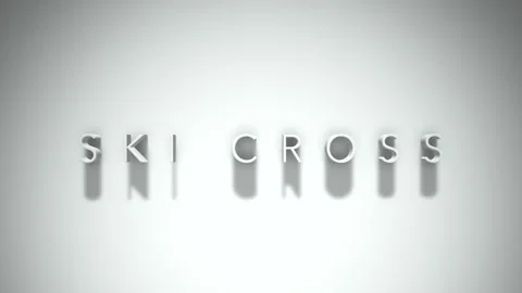 Ski cross 3D title animation with shadows on a white background Stock Footage 297022892
