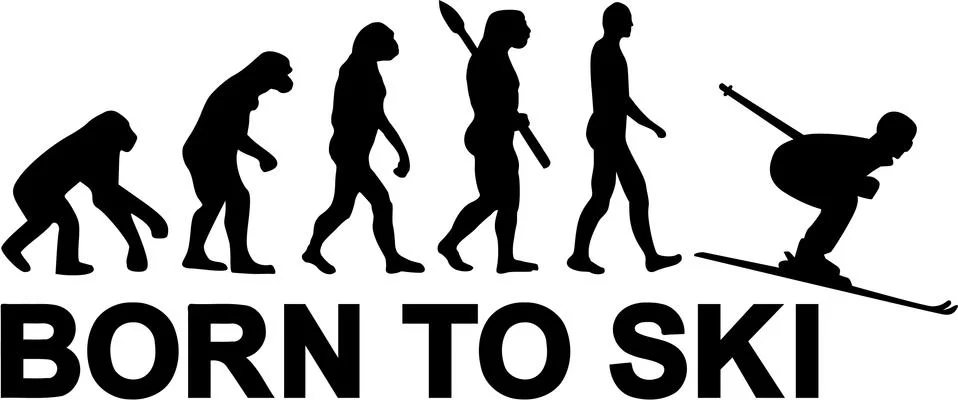 Ski Downhill Evolution Illustrazione stock