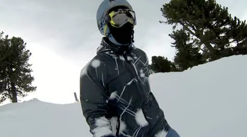 Ski Downhill Front Side Cam Video stock 22015385